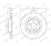 2X Brake disc FERODO DDF3036C for VOLVO XC40 (536) 2 2018-2021