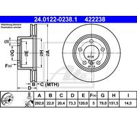 ATE Brake disc 24.0122-0238.1 292,0 22,0 5 120,0 Vented Coated High-carbon BMW: 1 Hatchback, 3 Saloon, 1 Coupe