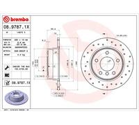 BREMBO Brake disc Perforated 08.9787.1X Brake rotor,Brake discs BMW,1 Schrägheck (E87),1 Schrägheck (E81)
