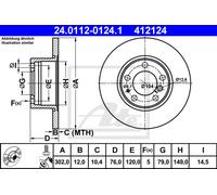 ATE 24.0112-0124.1 Brake disc
