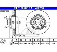 ATE 24.0122-0216.1 Brake disc
