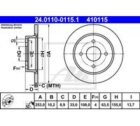 2x Brake Disc for FORD:FOCUS I Turnier,FOCUS I Clipper,SIERRA Turnier, 7204066
