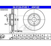 2x Brake Disc for FORD:MONDEO II Clipper,SCORPIO II Break,MONDEO II Saloon,