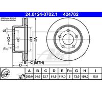ATE 24.0124-0702.1 Brake disc