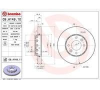 2x BREMBO Brake Disc Front Internally Vented 280mm Outer ∅ Fits Kia Carens