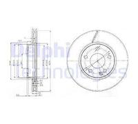 x2 Front Brake Disc Delphi BG3845C Fits Mercedes-Benz A-Class B-Class Vented