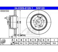 2x Brake Disc for MERCEDES-BENZ:W202,W124,C124,C-CLASS,E-CLASS 2014230912