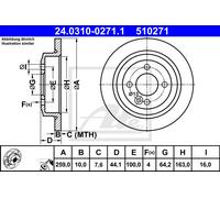 1X Brake disc ATE 24.0310-0271.1 for MINI MINI (R50, R53) 1.6 2001-2006