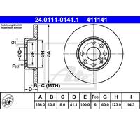 ATE Brake Disc 24.0111-0141.1 - Pair (2 pcs) - Fits Opel/Vauxhall Astra G 98-05