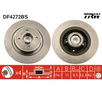TRW DF4272BS Brake Disc for RENAULT