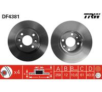 2x Brake Disc for SMART RENAULT DACIA:LOGAN EXPRESS,FORTWO Coupe,TWINGO I Van,