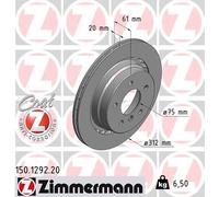 ZIMMERMANN 150.1292.20 Brake disc