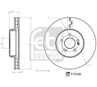 FEBI Bilstein Brake Disc 175168, Front Coated Internally Vented, Fits Mercedes-Benz CLS GLC