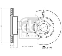 2x Brake disc Front Axle internally vented 175190 FEBI BILSTEIN