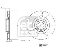FEBI BILSTEIN Brake Disc 186033 - Front, Internally Vented, Coated - Fits Alfa Romeo Giulia Stelvio