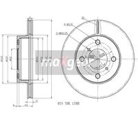 2x Brake disc Front Axle internally vented 19-2327 MAXGEAR for SUZUKI ALTO VI