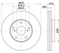 HELLA 8DD 355 104-931 Brake disc