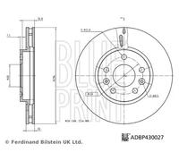 Blueprint ADBP430027 Front Brake Disc Precise Fits Renault Talisman 2015 - 2022