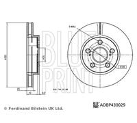 2x Brake disc Front Axle internally vented ADBP430029 BLUE PRINT for TOYOTA