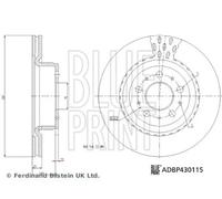 BLUE PRINT ADBP430115 Brake Disc Front Braking System Fits Tesla Model 3