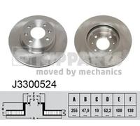 2x Brake disc Front Axle internally vented J3300524 NIPPARTS for HYUNDAI GETZ