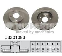 2x Brake disc Front Axle internally vented J3301083 NIPPARTS for NISSAN PRIMERA