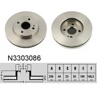 2x Brake disc Front Axle internally vented N3303086 NIPPARTS for MAZDA 2