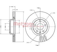 2x Brake disc Front Axle Left internally vented 6110335 METZGER for AUDI A6 C6