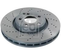 2x Brake disc Front Axle perforated/vented 107500 FEBI BILSTEIN