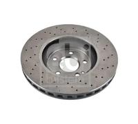 2x Brake disc Front Axle perforated/vented 107501 FEBI BILSTEIN