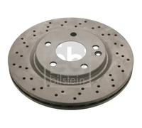 2x Brake disc Front Axle perforated/vented 22996 FEBI BILSTEIN for MERCEDES-BENZ