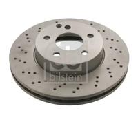 2x Brake disc Front Axle perforated/vented 30552 FEBI BILSTEIN for MERCEDES-BENZ