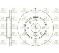 2x Brake disc Front Axle solid 6535.00 ROADHOUSE for PEUGEOT CITROËN