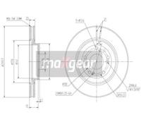 2x Brake disc Front Axle Vented 19-2301 MAXGEAR for HONDA CR-V Mk II