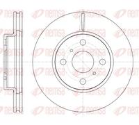 2x Brake disc Front Axle Vented 61005.10 REMSA for TOYOTA YARIS/VITZ