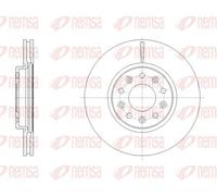 2x Brake disc Front Axle Vented 61817.10 REMSA