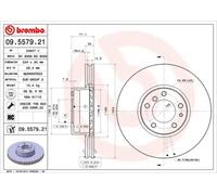 2x Brake disc internally vented 09.5579.21 BREMBO for BMW ALPINA