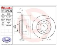2x Brake disc internally vented 09.5679.10 BREMBO for TOYOTA LAND CRUISER