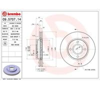 2x Brake disc internally vented 09.5707.14 BREMBO for FORD MONDEO MONDEO Mk II