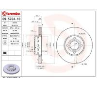Brembo Brake Discs 09.5724.10 – 2x Vented Front Axle – Fits Audi 80 Cabriolet Coupe