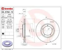 Brembo Brake Disc Prime Line 09.5782.10 - Internally Vented Front for Porsche 911/924/944
