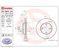 2x Brake disc internally vented 09.5844.21 BREMBO for TOYOTA COROLLA
