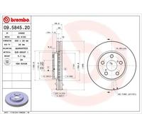 2x Brake disc internally vented 09.5845.20 BREMBO for TOYOTA CARINA E VI Saloon