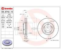 Brembo Brake Disc 09.6742.10 - Vented Front Set of 2 - Fits Toyota Carina E/Corona/Caldina (92-98)