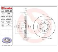 2x Brake disc internally vented 09.6866.20 BREMBO for OPEL ISUZU