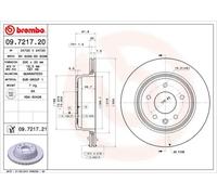 2x Brake disc internally vented 09.7217.21 BREMBO for JAGUAR DAIMLER