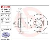 2x Brake disc internally vented 09.7395.11 BREMBO for TOYOTA AVENSIS