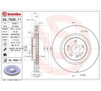 2x Brake disc internally vented 09.7606.11 BREMBO for MERCEDES-BENZ M-CLASS