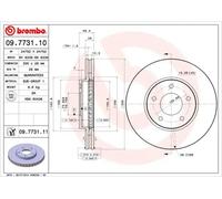 2x Brake disc internally vented 09.7731.11 BREMBO for JAGUAR DAIMLER