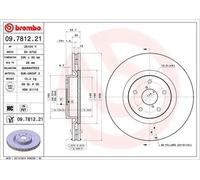 Brembo Front Single Vented UV Coated Brake Disc 09.7812.21 - Fits SUBARU